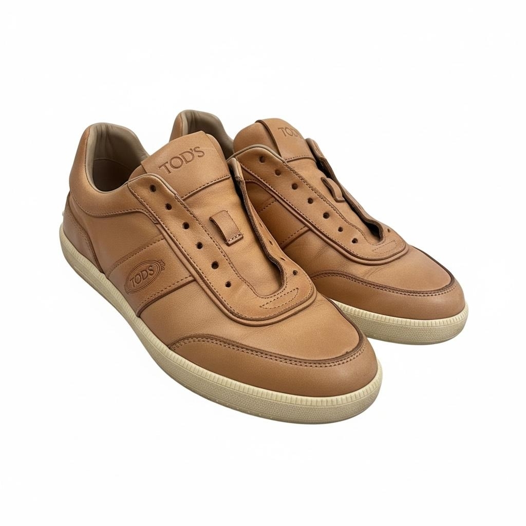 Tod's Men's Cognac Leather Low-Top Sneakers